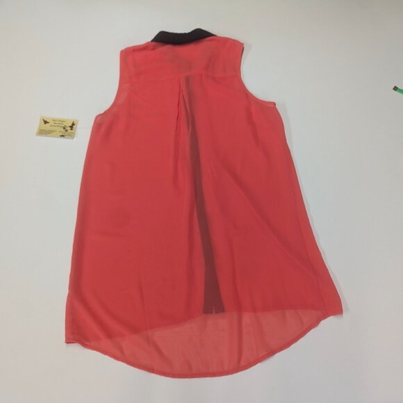 NWT Beverly's Size Small Sleeveless Button-Down Tunic  Orange and Black - Picture 14 of 14